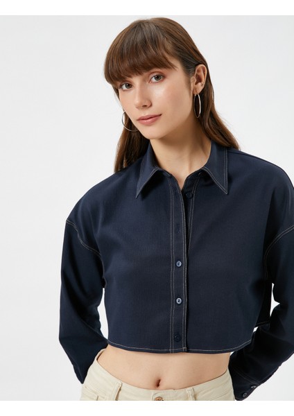 Crop Gömlek Uzun Kollu Düşük Omuzlu Bol Kalıp fiyatları