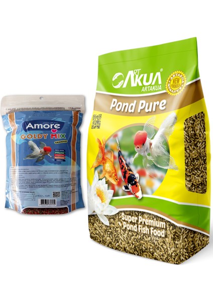 Goldy Mix %37 Protein 250 gr Kajero Japon ve 1 kg Art Aqua Naturel Pond Balık Yemi