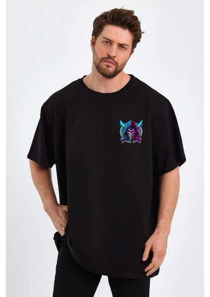 Grim Reaper Baskılı Oversize Unisex Sıfır Yaka Tişört