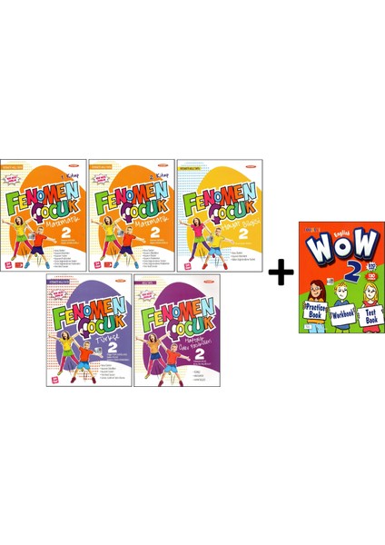 Fenomen 2. Sınıf Seti 5 Kitap+Wow English (Practice Book+Workbook+Test Book) 6 Kitap