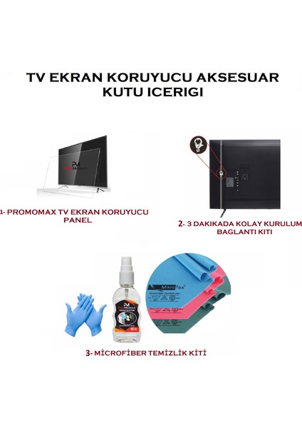 Promomax Altus AL40L47254B Uyumlu Tv Ekran Koruyucu