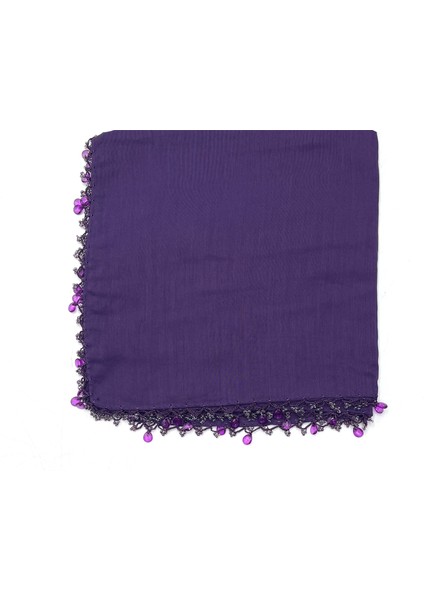 Naz Ipek Pamuklu Damla Inci Boncuklu Eşarp Yüksek Kalite Yazma 100X100CM