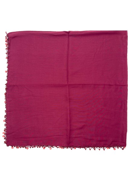 Naz Ipek Pamuklu Damla Inci Boncuklu Eşarp Yüksek Kalite Yazma 100X100CM