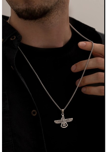 Ahura Mazda Erkek Kolye - Kadın Kolye - Ahura Mazda Model Çelik Kolye