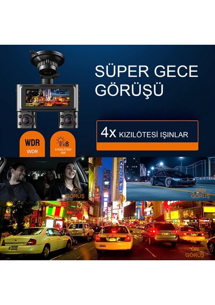 Joy-4-Eyes 4 Yönlü 360° Araç İçi Kamera (Wi-fi & Mobil Uygulama Özellikli)