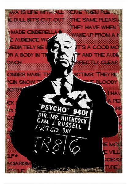 Alfred Hitchcock - Psycho Art Mdf Poster 25CM x 35CM