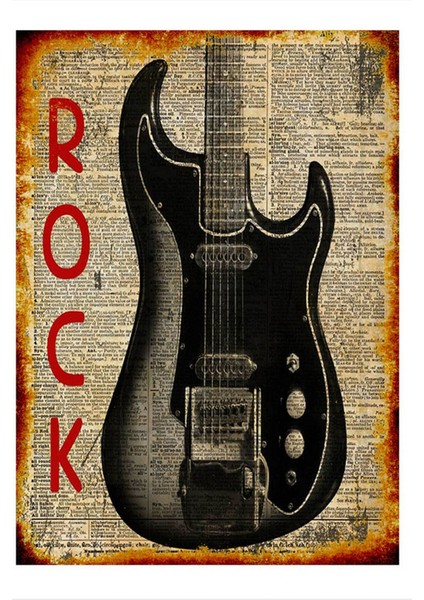 Elektro Gitar Mdf Poster