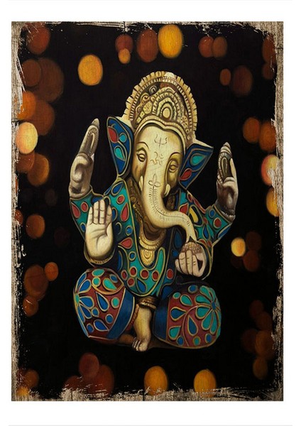 Ganesha Model Ahşap Tablo