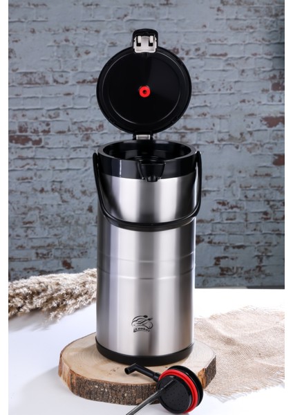 CKR2009 4.5 Lt Çift Katlı Paslanmaz Çelik Pompalı Termos - Siyah modelleri