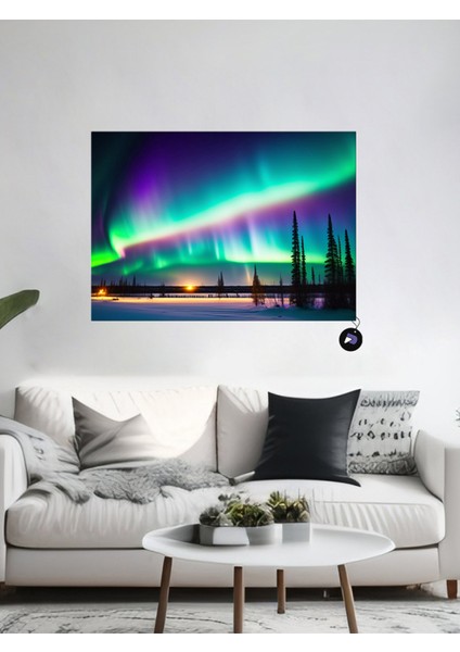 Büyüleyici Kuzey Işıkları Iskandinav Tarzı Poster