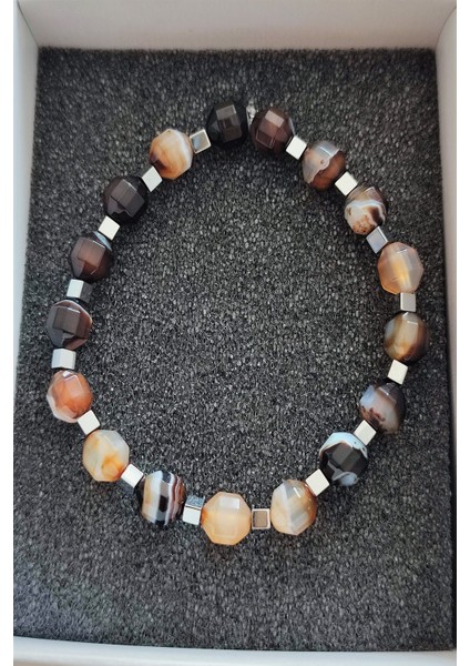 Akik Hematit Erkek Doğal Taş Bileklik