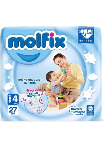 Bebek Bezi 4 Beden Maxi 7-14 kg 27 Adet