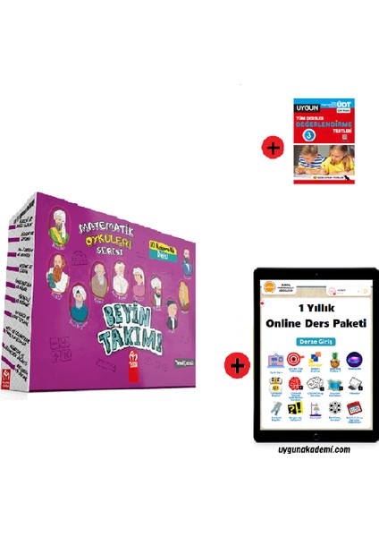 3. Sınıf Hikaye Seti Beyin Takımı Matematik Öyküleri + Sadık Uygun Yayınları 3. Sınıf Tüm Dersler Test Kitabı Yeni + 1 Yıllık Online Ders Paketi Yeni