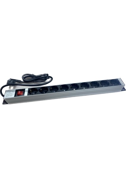 Ne-Ad 9'lu 1,5 Metre Kablolu Grup Priz Anahtarlı Aluminyum Gövde 16A 250V 4000W