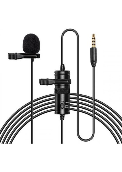 6 Metre 3.5mm Profesyonel Yaka Mikrofonu Canlı Yayın Youtober Mikrofonu Gürültü Engelleme Mikrofon