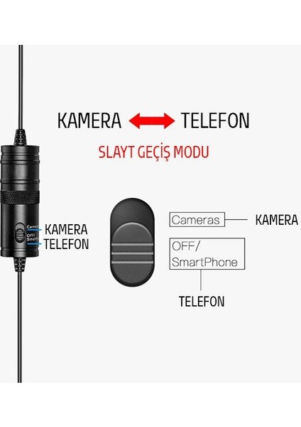 6 Metre 3.5mm Profesyonel Yaka Mikrofonu Canlı Yayın Youtober Mikrofonu Gürültü Engelleme Mikrofon