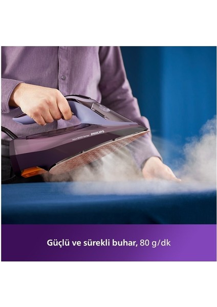 Azur 8000 Serisi Buharlı Ütü , 300 ml , Şok Buhar Gr/dk 240 , 3000 W , Mor modelleri