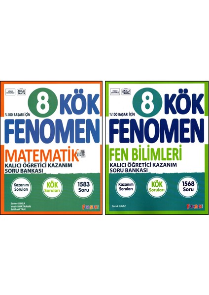 Fenomen 8. Sınıf Lgs Matematik Kök+Fen Bilimleri Kök Soru Bankası 2 Kitap