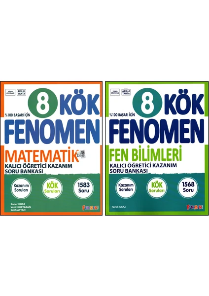 Fenomen Yayıncılık Fenomen 8. Sınıf Lgs Matematik Kök+Fen Bilimleri Kök Soru Bankası 2 Kitap