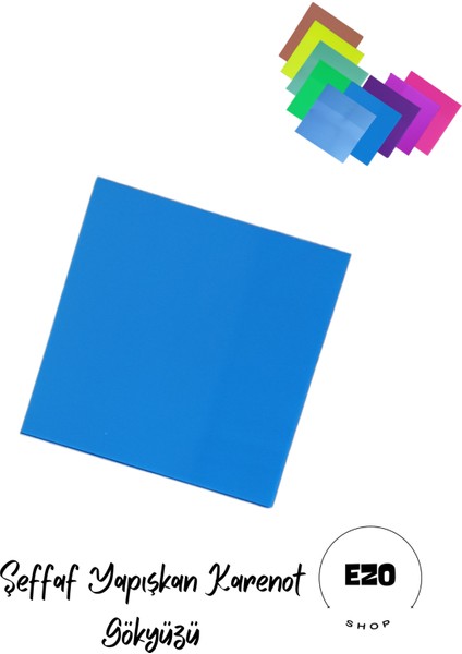 Şeffaf Renkli Postit Yapışkan Post-It Not Kağıdı Karenot Gökyüzü