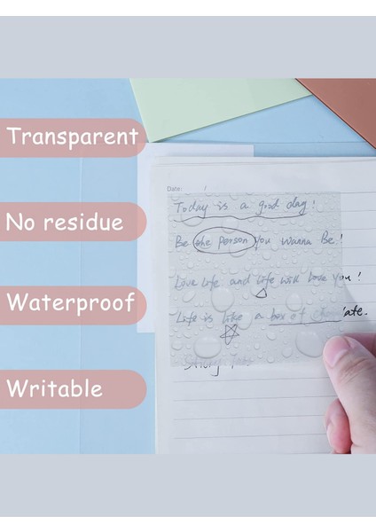 Şeffaf Renkli Postit Yapışkan Post-It Not Kağıdı Karenot 5 Li Set-2