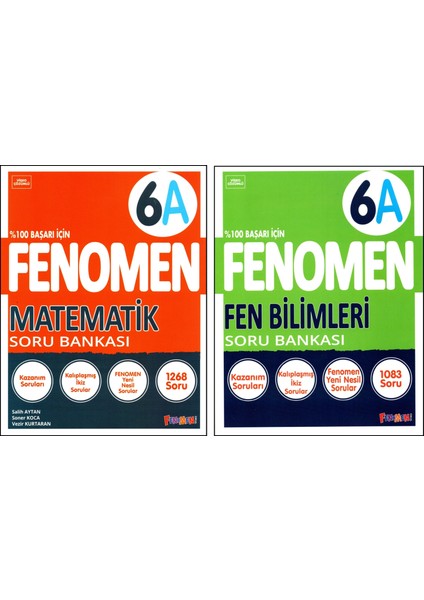 Fenomen 6. Sınıf Matematik (A) + Fen Bilimleri (A) Soru Bankası 2 Kitap