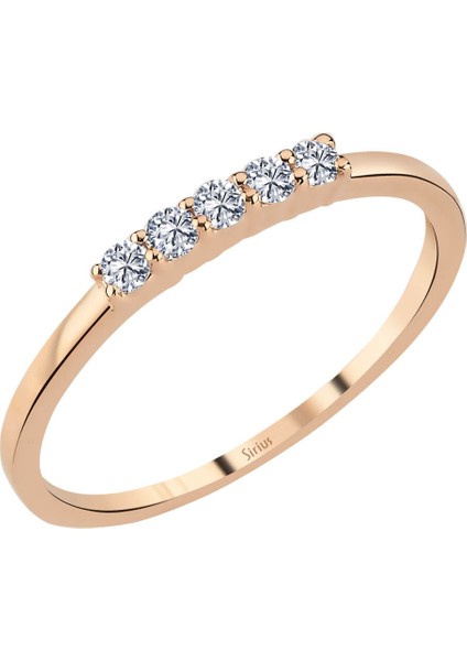 Pırlanta 5 Taş Çisil Yüzük