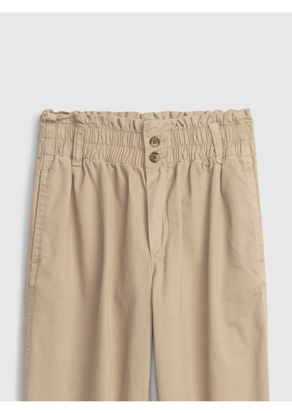 Smocked Washwell™ Khaki Pantolon