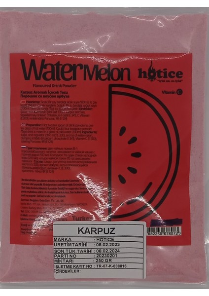 Karpuz Aromalı Içecek Tozu 250GR