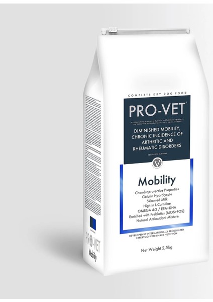 Pro-Vet® Mobility Eklem Sağlığı Destekleyici Veteriner Diyet Köpek Maması 2,5 kg