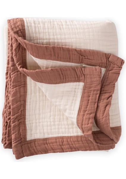 Kalın Biyeli Çift Kat Ham Battaniye 85X90 Cm Kahverengi