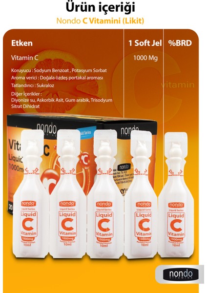 Likit C Vitamini 1000 mg 20 Likit Tüp x 10 ml