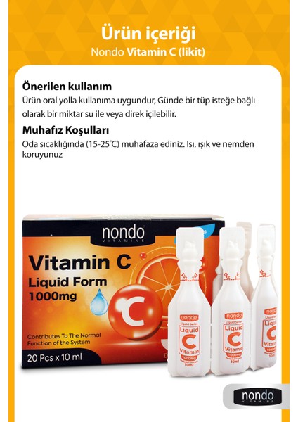 Likit C Vitamini 1000 mg 20 Likit Tüp x 10 ml