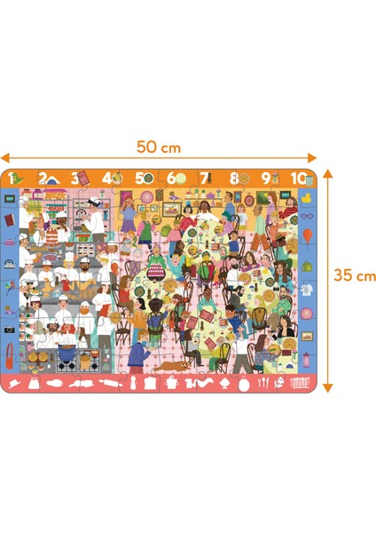 Brain Trainer Puzzle: Busy Restaurant 48 Parça Yapboz, Bulma, Sayma ve Eşleştirme Oyunu