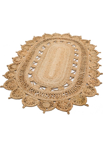 Solo CA-109 Natural Xw Oval El Dokuma Natural Jüt Hasır Halı modelleri