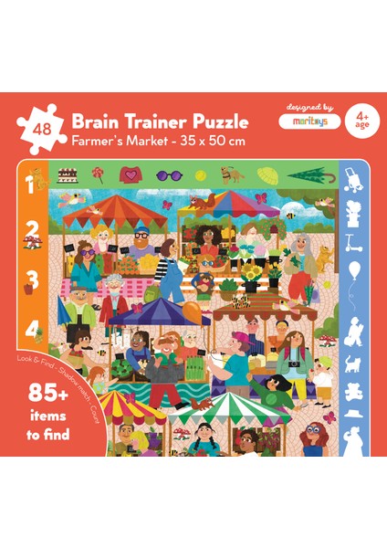 Brain Trainer Puzzle: Farmer’s Market 48 Parça Yapboz, Bulma, Sayma ve Eşleştirme Oyunu