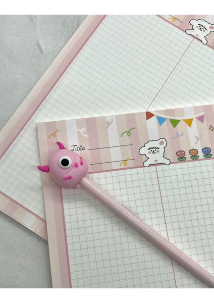 Kağıt Gemi Dükkan Sevimli Kız Pembe B5 Not Defteri / Scrapbook / Planlayıcı / Notebook / Bullet Journal