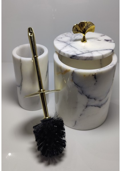 Mermer 7parça Banyo Seti Menekşe Gold Detay modelleri