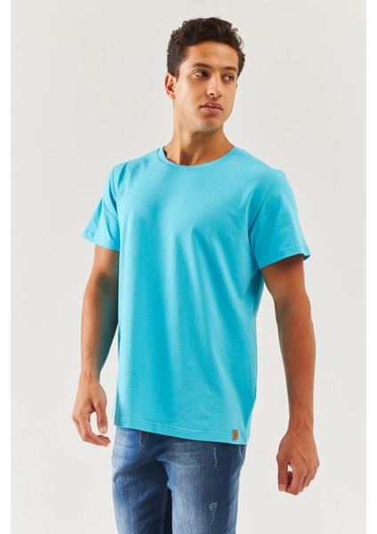 Aqua Oversize RahatPamuklu Penye Bisiklet Yaka Kısa Kol Basic T-Shirt Trendy Collection fırsatları