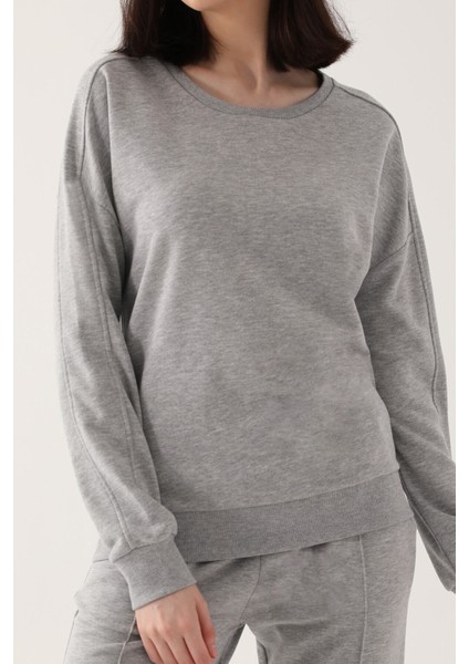 Simple Stylish Gri Kadın Eşofman Takımı