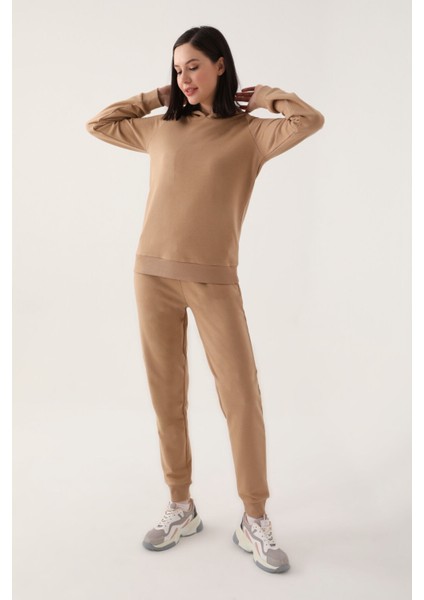 Stylish Açık Kahverengi Kadın Eşofman Takımı