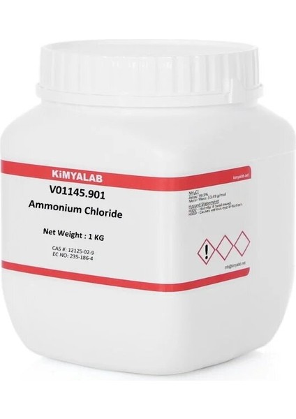 Amonyum Klorür 1 Kg/HDPE Şişe - (Cas No : 12125-02-9) - Saflık: %99.5