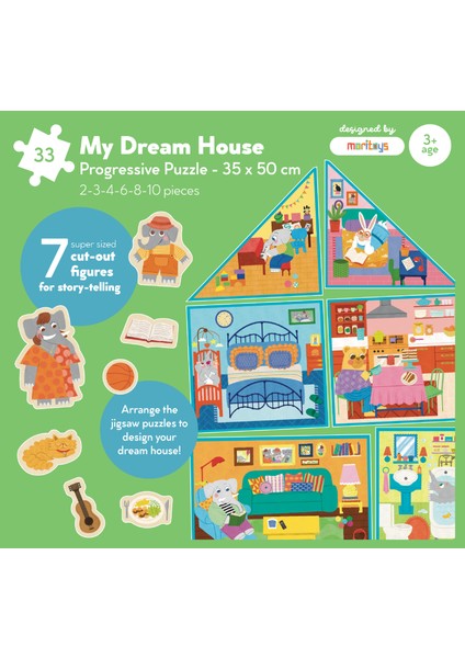 My Dream House: 6 In 1 Puzzle ( 2-3-4-6-8-10 Parça Yapboz) ile Hayalindeki Evi Inşa Et