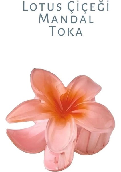 Lotus Mandal Saç Tokası Akrilik Parlak (Somon) modelleri