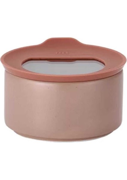 One Seramik 4 Farklı Boy Pembe Saklama Kabı