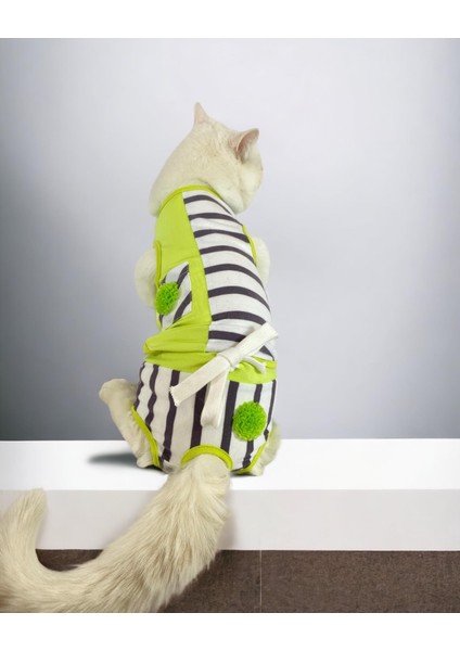 Lime Fuzz Tişört ve Iç Çamaşırı Set Kedi Kıyafeti Kedi Kostümü