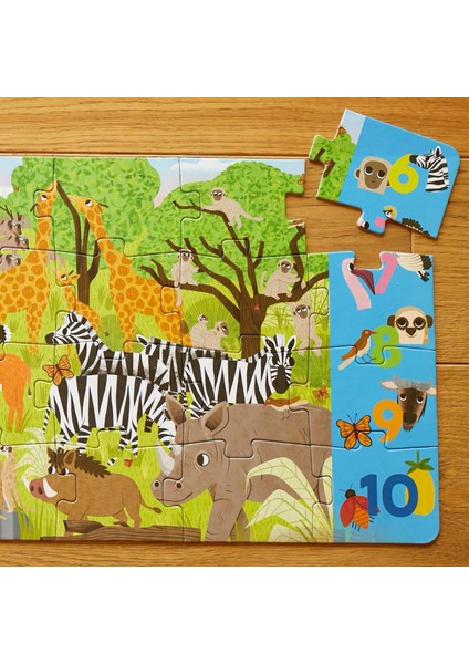 African Savanna - 36 Parça Xxl Dev Puzzle, Gözlem ve Sayma Oyunu & Posteri