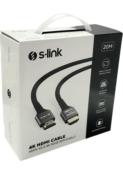 4K 20MT HDMI Kablo V2.0 30HZ SLX-HD4K20