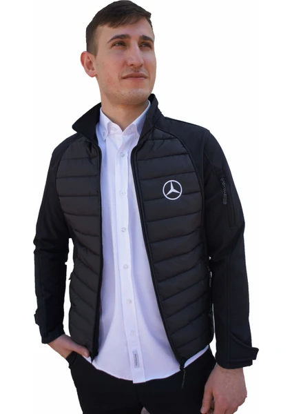 Mercedes Mont Softshell-Ray Desen Likralı Siyah 5 Cepli - Erkek