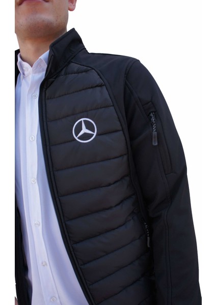 Mercedes Mont Softshell-Ray Desen Likralı Siyah 5 Cepli - Erkek